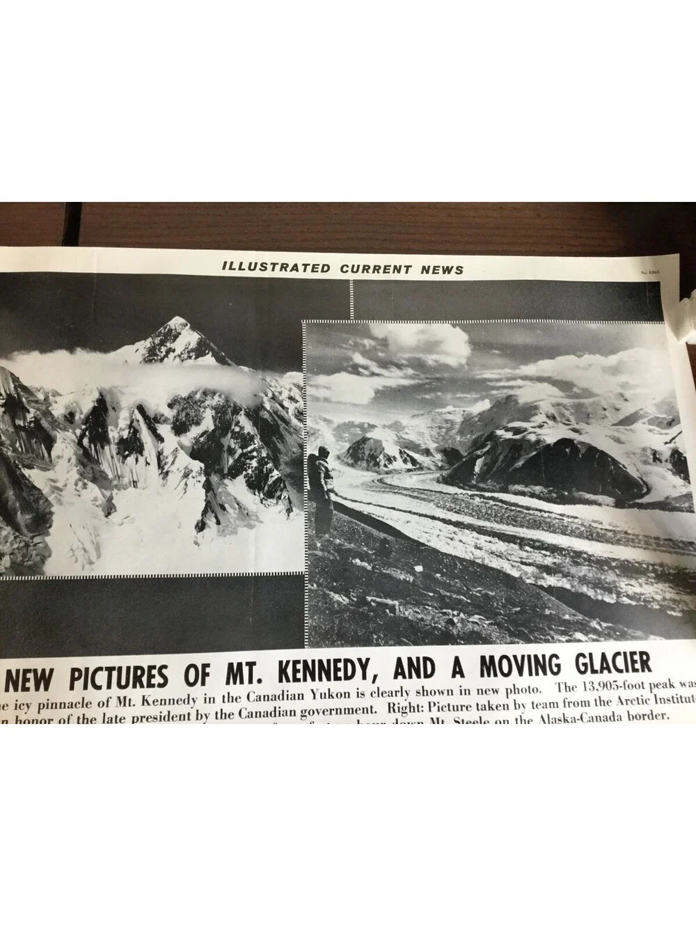Illustrated Current News Photo - Mt Kennedy Glacier Canadian Yukon Mt Steele